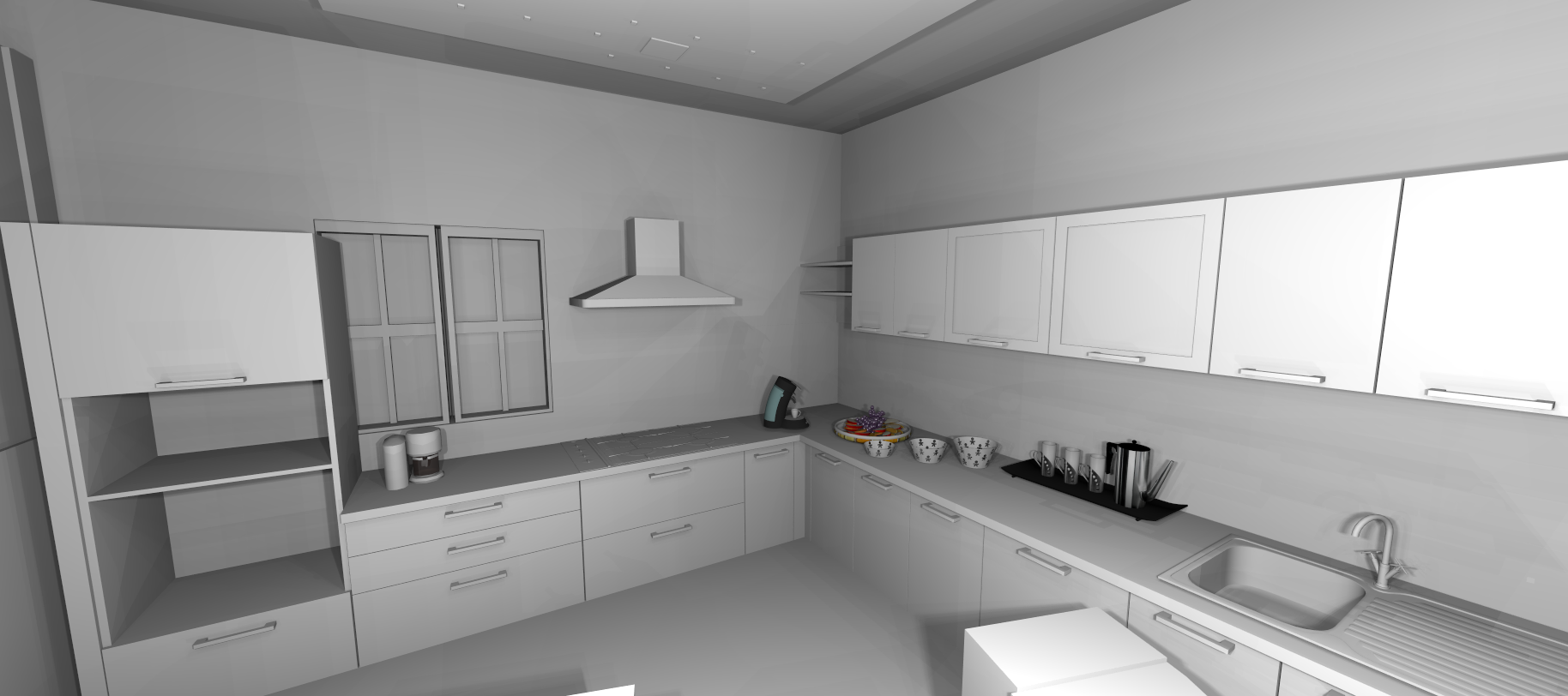 3D Kitchen Interior Visualization