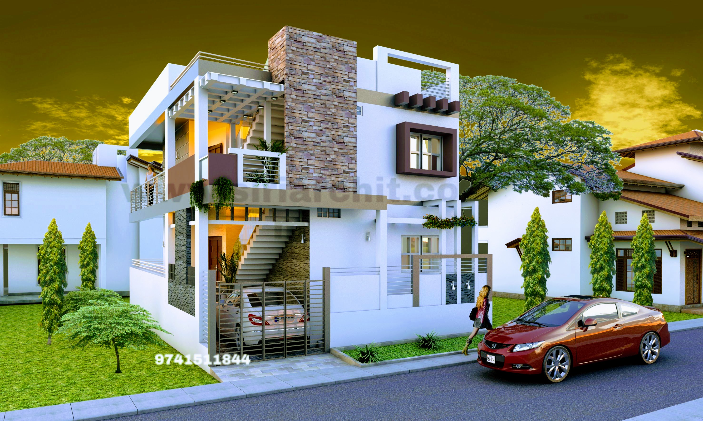 Modern Independent House Elevation